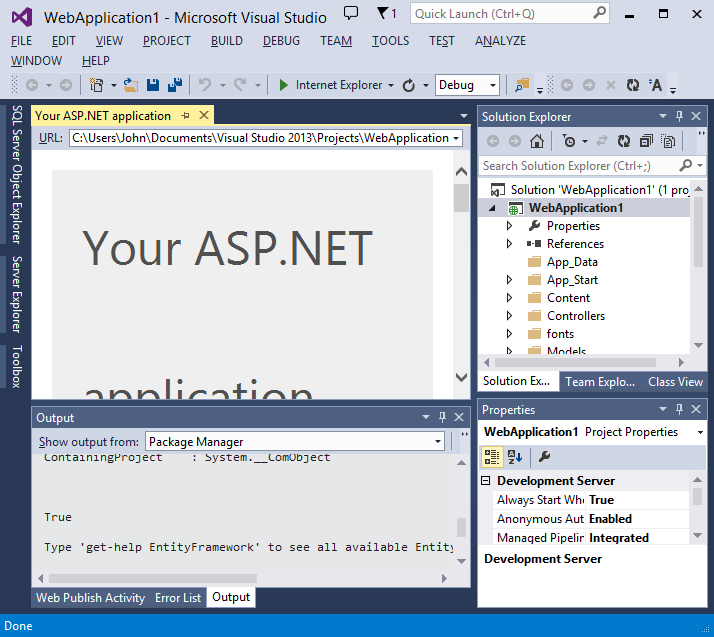 ASP .NET MVC5 - Default Template